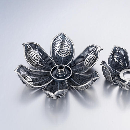 子佩集S999银【莲蛇报喜】香炉【JJYS008】纯银荷花莲花灵蛇香插2504 商品图4