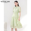 未风绿色雪纺连衣裙女夏2025夏季新款女装法式泡泡袖今年流行裙子 商品缩略图0