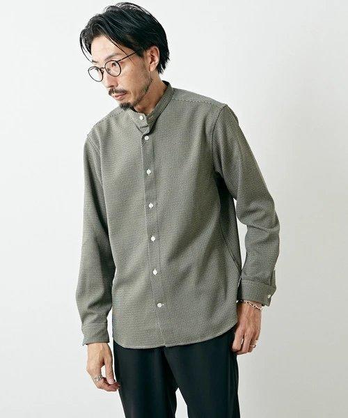 MEN'S MELROSE 男士 经典日系格纹带领衬衫 休闲长袖衬衣 商品图2