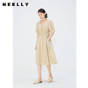 NEELLY纳俪商场同款夏季新款法式温柔气质连衣裙女V领收腰长裙N25054Y04649 商品缩略图0