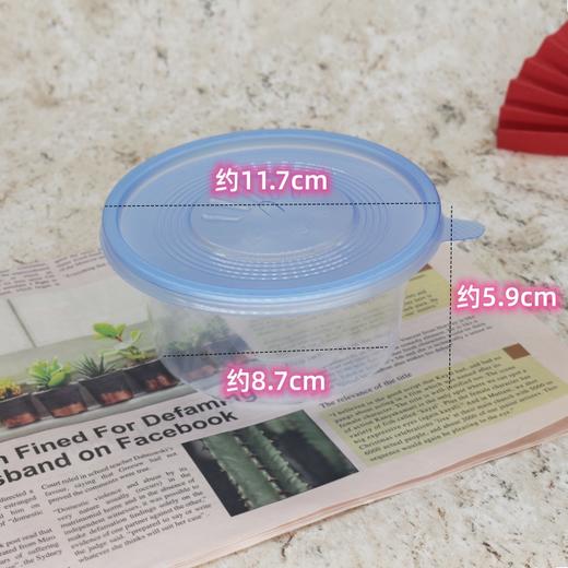 360ml 蓝盖圆碗保鲜盒 水果捞盒外卖打包盒 5入/50入 商品图3