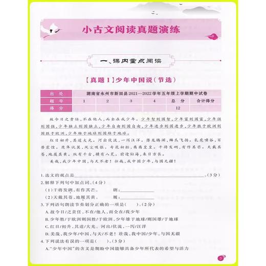 交大之星小学文言文考试阅读一二三四五年级课内课外对比阅读训练 精选真题导巧技法 商品图3