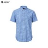 波顿男士春夏季灰蓝色格子美式休闲短袖衬衫MS031224 商品缩略图5