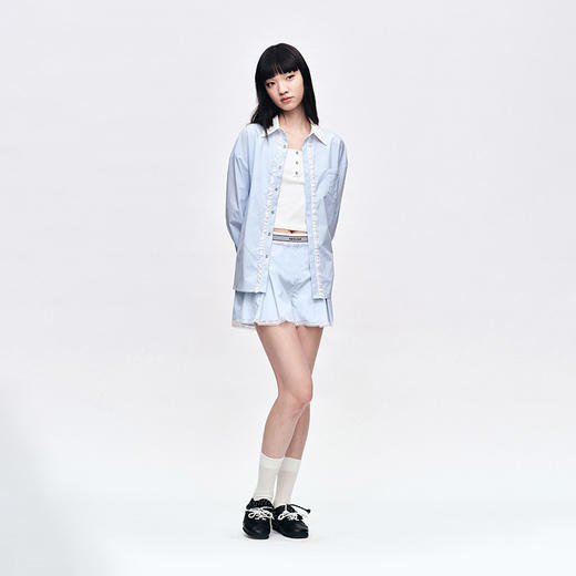 Herlian2025年春夏新品双腰头拼接设计休闲裙裤 商品图2