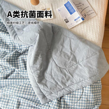 无印良品被子空调被夏凉被单人A类大豆纤维春秋被夏季薄被180*200cm布丁蓝 /床上用品 /被子 /纤维被 商品图2