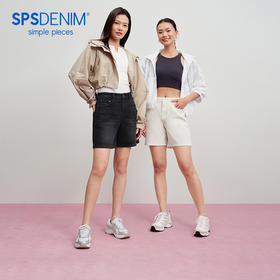 【H型牛仔短裤】simplepieces夏新款SPS牛仔百慕大五分直筒中裤女