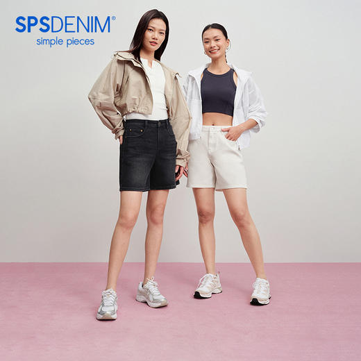 【H型牛仔短裤】simplepieces夏新款SPS牛仔百慕大五分直筒中裤女 商品图0