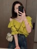 9.3秒杀~ 设计师品牌-5812荷叶边夏季法式露肩锁骨v领上衣-喜出 商品缩略图3