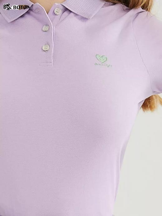 【纯棉舒适】波顿女士春夏季短袖纯色POLO衫t恤LT296223 商品图2