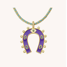 北京仓｜MYA-BAY-HORSESHOE-紫色 珐琅 马蹄铁 项链［比利时设计师］