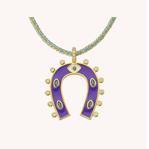 北京仓｜MYA-BAY-HORSESHOE-紫色 珐琅 马蹄铁 项链［比利时设计师］ 商品图0