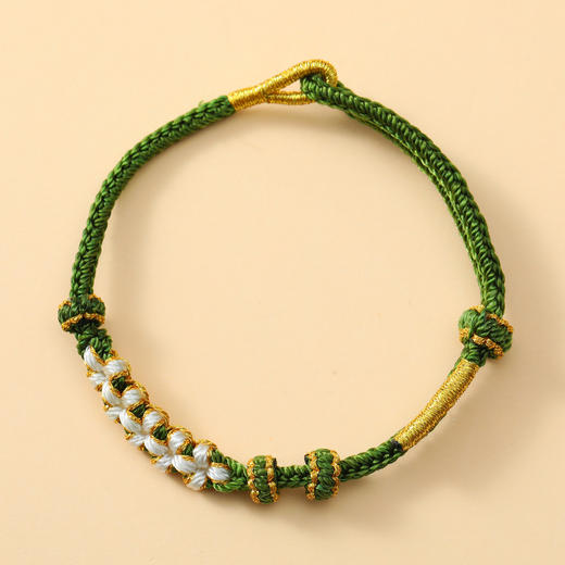 【端午节桃花结手绳】男女diy半成品 可穿珠配饰手链 十里桃花五彩手绳 商品图12