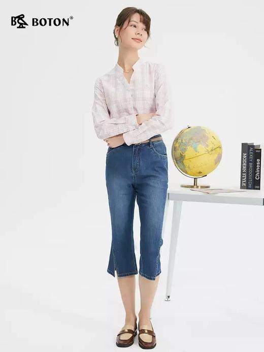 波顿女士春夏季微喇显瘦美式七分牛仔裤LF659224 商品图4