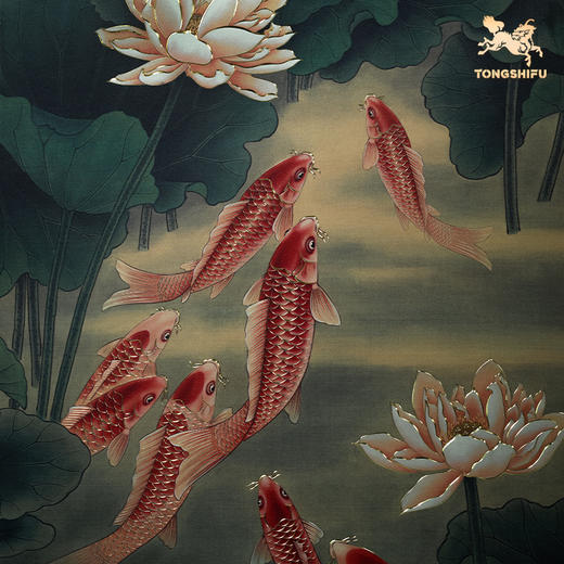 铜师傅 手工錾刻 铜雕画《九鱼呈祥》客厅玄关沙发背景墙装饰画 商品图5