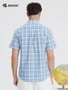 波顿男士春夏季浅蓝色格子美式休闲短袖衬衫MS033224 商品缩略图2