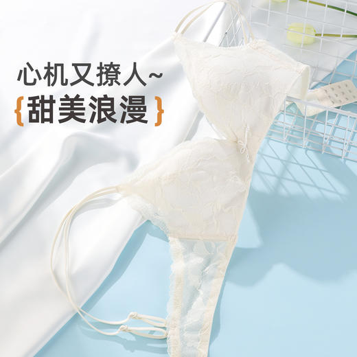ALDOLA/雅黛俪深V聚拢内衣小胸显大法式性感蕾丝文胸细肩带美背 商品图6