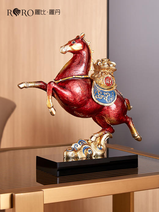 【彼达思】罗比罗丹 马上有钱 摆件珐琅彩轻奢商务送礼 商品图4