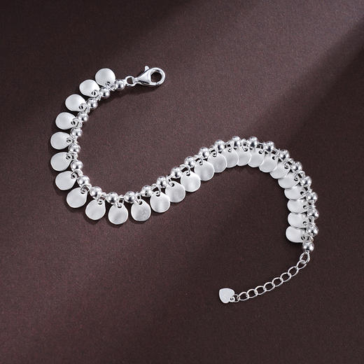 子佩集S925银【清波荡漾】手链【SL819】纯银磨砂圆片2504 商品图3