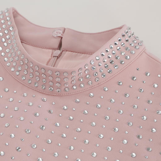 QF851斯尔丽2025新款宴会小礼服直身款显瘦显高精致烫钻小立领连衣裙 商品图5