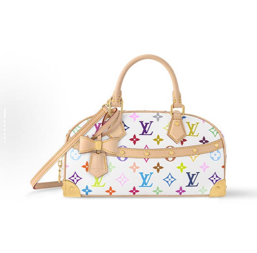 顶级免税版 VIP专柜体验 收到即官网同样 LV白三彩 村上隆联名保龄球包 一整个复古千禧年的感觉， 里面容量也很大， 手拎着好看又不老气！特别可爱 商品图0