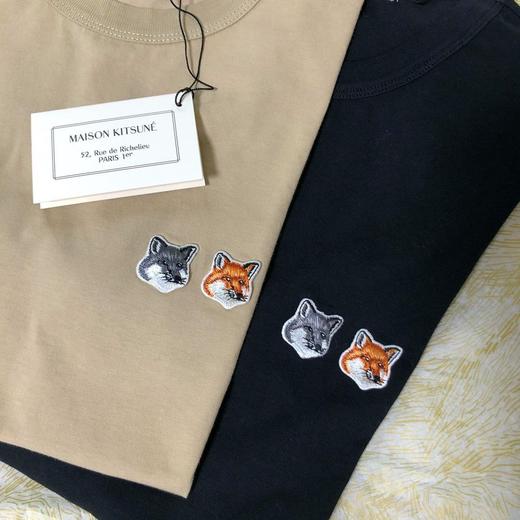 双狐狸刺绣！法式极简风！2025新款浪漫主义简约 软糯 轻奢T恤！ 商品图1