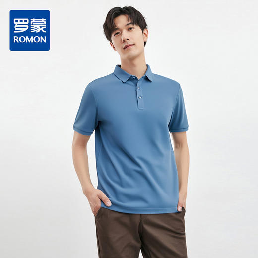 罗蒙男士夏季时尚百搭男士t恤短袖polo衫简约休闲商务男polo衫短袖 商品图3