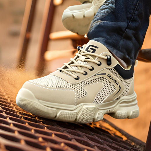 新品夏季透气防砸防刺轻便劳保鞋大网眼透气安全鞋防护鞋钢包头EVA 商品图11