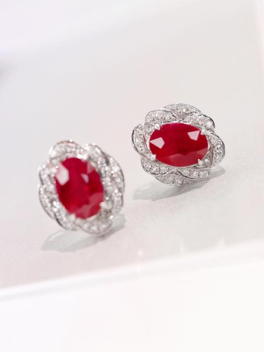 2.31ct刻面红宝石耳钉 商品图2