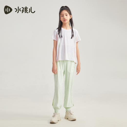 【防晒凉感】水孩儿童装女童T恤夏季新款儿童弹力短袖大童圆领衫 商品图4
