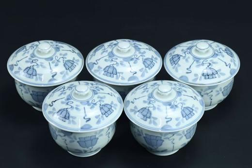 日本手绘青花盖碗 商品图0
