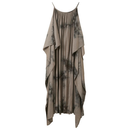 三彩【墨影浮光】2025夏季新款新中式扎染印花不规则连衣裙C 商品图4