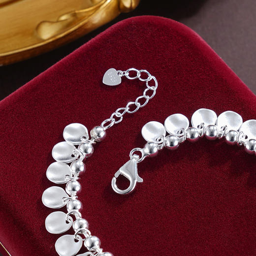 子佩集S925银【清波荡漾】手链【SL819】纯银磨砂圆片2504 商品图8