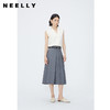NEELLY纳俪商场同款夏季新款灰色西装中长款半身裙女高腰显瘦长裙N25054E04653 商品缩略图0