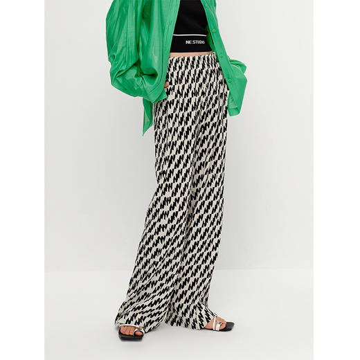 NEELLY纳俪商场同款夏季新款个性休闲裤女百搭薄款宽松垂感阔腿裤N25054H04637 商品图1