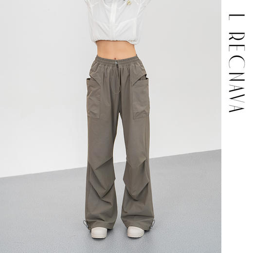 L RECNAVA 宽松显瘦户外工装伞兵裤 运动休闲长裤 松紧腰 腰口脚口有抽绳 商品图7