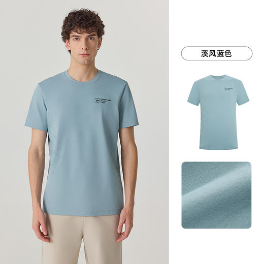 诺诗兰速干短袖25春夏男士户外运动防晒抑菌透气T恤弹力徒步上衣向石男式圆领短袖T恤NTSFT5221E 商品图1