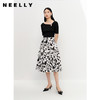 NEELLY纳俪商场同款高腰碎花半身裙女中长款伞裙夏季过膝A字裙子N25054E04642 商品缩略图0