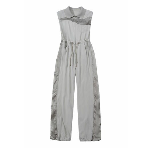 谜底连体裤女2025夏季新品通勤微宽肩设计宽松连体长裤252MK0540 商品图4