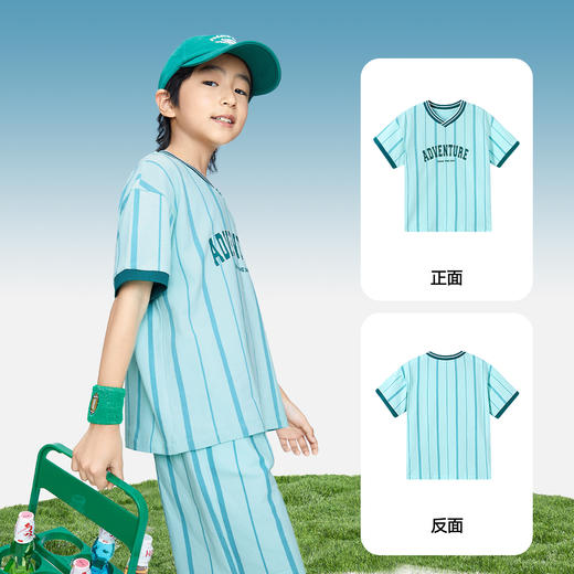 男童清凉运动T恤V领短袖上衣新款安奈儿童装实体店同款AB421750 商品图2