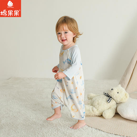 棉果果夏季男童女童睡袍家居防蚊5A抗菌莫代尔睡袍M205571425221 商品图1