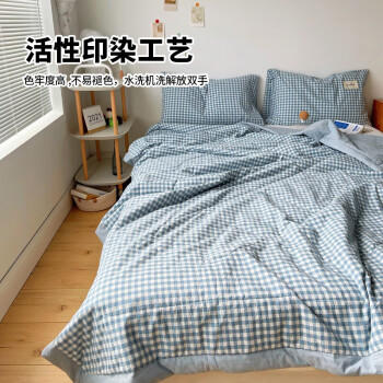 无印良品被子空调被夏凉被单人A类大豆纤维春秋被夏季薄被180*200cm布丁蓝 /床上用品 /被子 /纤维被 商品图3
