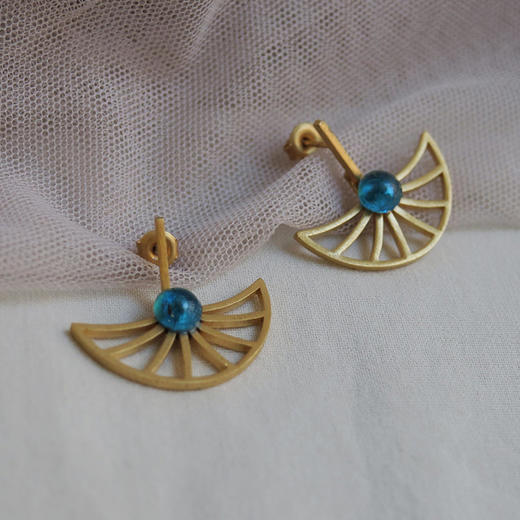 北京仓｜Joidart-CRIPTA-蓝绿色 扇形 Murano玻璃 耳环［西班牙设计师］ 商品图2