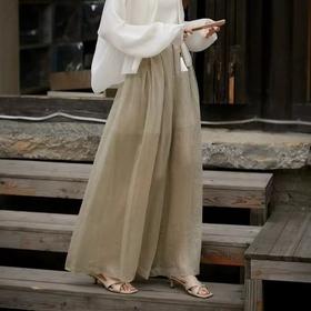 禅意亚麻籽莱赛尔裙裤 | 腿粗胯宽全挡住，柔软凉爽透气，时髦精早早穿上【3-5天发货】