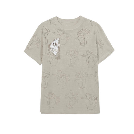 谜底针织衫短袖女2025夏季新品复古文艺宽松H型中长毛衣252MZ0893 商品图4