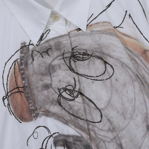 谜底衬衫分袖女2025夏季新品复古风通勤大廓形T型短衬衣252MC0530 商品图3