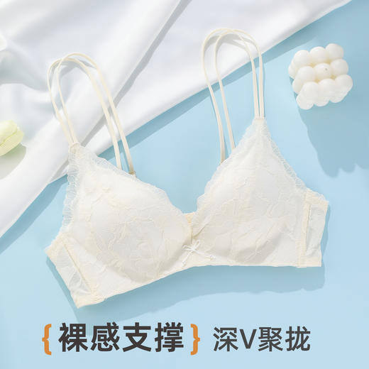 ALDOLA/雅黛俪深V聚拢内衣小胸显大法式性感蕾丝文胸细肩带美背 商品图7