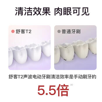 舒客情侣电动牙刷智能换区成人学生牙刷送男友/女友5种模式生日礼物 T2粉 牙刷 /家用电器 /个护健康 /电动牙刷 商品图7