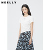 NEELLY纳俪商场同款夏新款正肩字母T恤女修身显瘦时尚不规则上衣N25054T04617 商品缩略图0