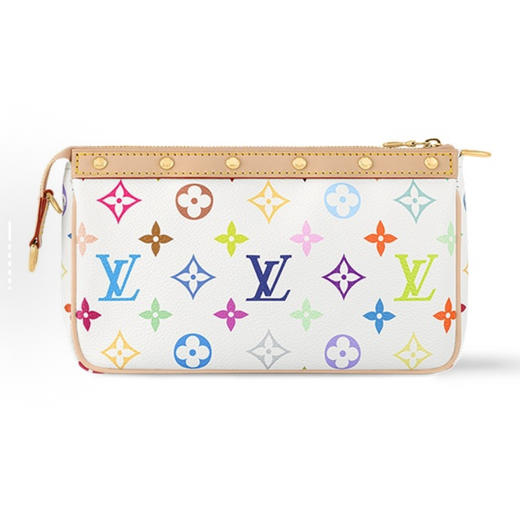 顶级免税版 VIP专柜体验 收到即官网同样 LV村上隆联名 白三彩麻将包 这个新款气质真的无敌好 多加了一条链条更时髦了 巨好看 巨出片! 商品图2