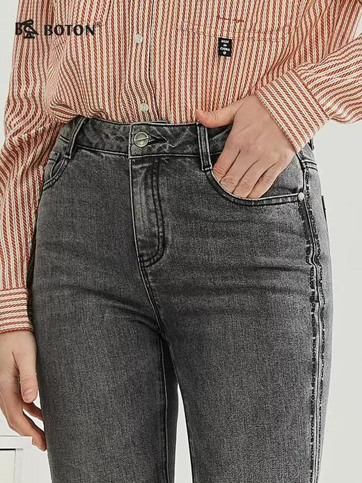 【复古收腰】波顿女士春秋季时尚修身九分裤高腰牛仔裤LF650123 商品图3